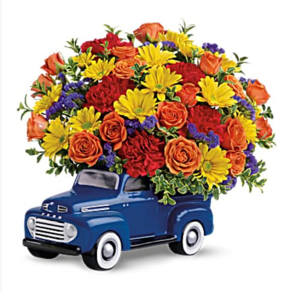 Teleflora ‘48 Ford Pickup Planter - Charming Ceramic Replica for Reusable Plant - Picture 7 of 11